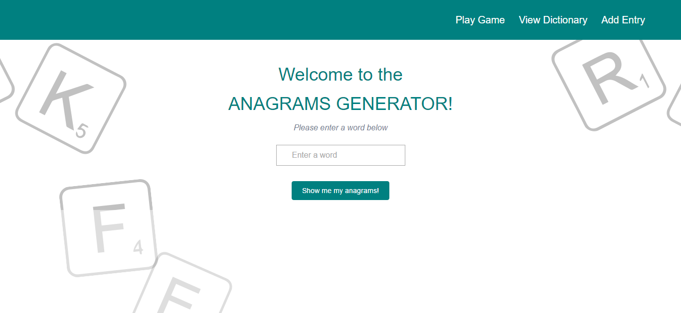 Anagram App